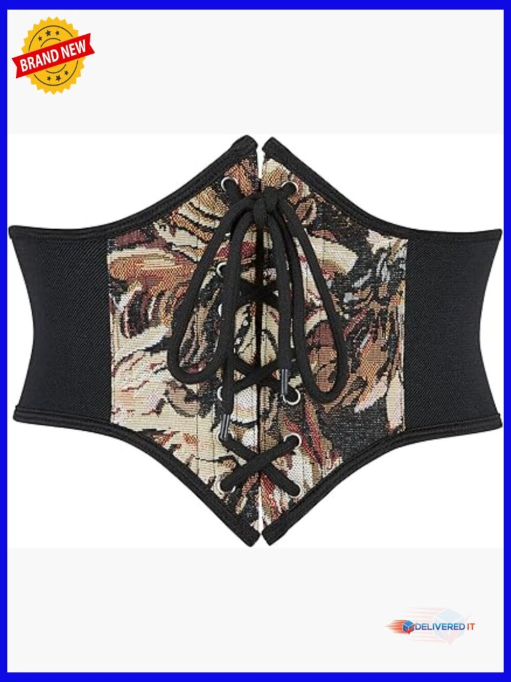 Faux Leather Steampunk Underbust Corset Belt Bustier Velcro Closure Waist